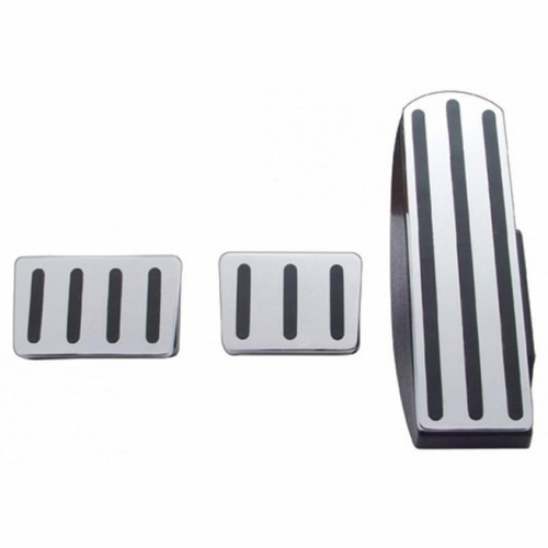 Freightliner Chrome Pedal Set - Black Insert Freightliner Chrome Pedal Set - Black Insert