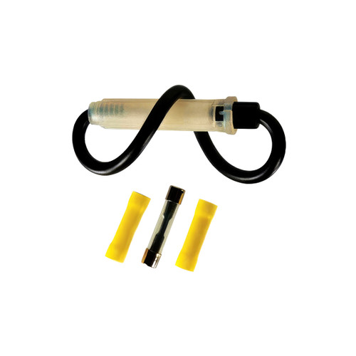 In-Line Glass Fuseholder 10 AWG 6.5" Wire w / (1)30 Amp AGC Fuse & (2)Vinyl Terminals, 1 Set. In-Line Glass Fuseholder 10 AWG 6.5" Wire w / (1)30 Amp AGC Fuse & (2)Vinyl Terminals, 1 Set.