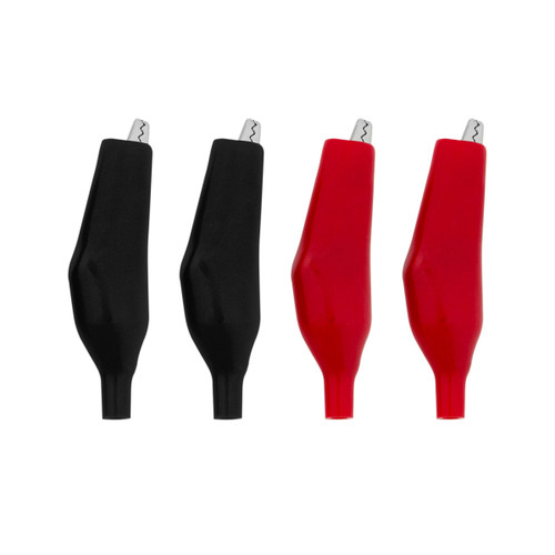 2" 10 Amp Alligator Test Clips w/ Vinyl Boots, 2Red/2Black 2 Set. 2" 10 Amp Alligator Test Clips w/ Vinyl Boots, 2Red/2Black 2 Set.