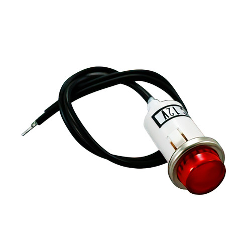 16 Amp 12V Red Warning Light w/ 1/2" Panel Mount and Leads 1 Pc. 16 Amp 12V Red Warning Light w/ 1/2" Panel Mount and Leads 1 Pc.