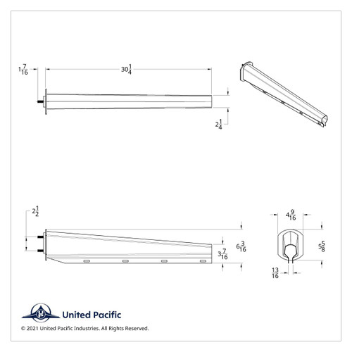 30" Stainless Steel Heavy Duty Mud Flap Hangers - 2.5" Bolt Pattern (Pair)