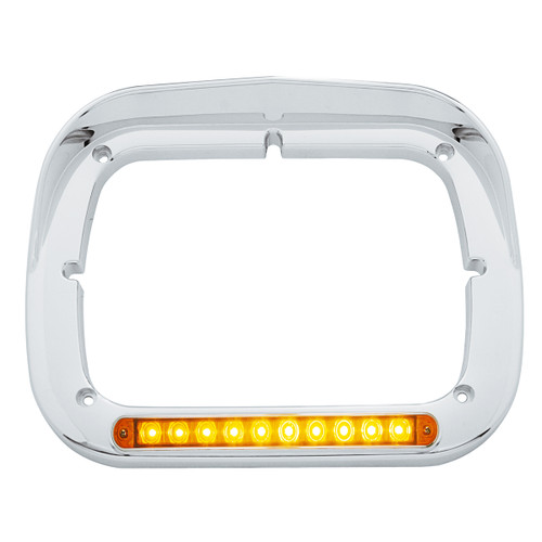 10 LED 5" x 7" Headlight Bezel With Visor - Amber LED/Amber Lens 10 LED 5" x 7" Headlight Bezel With Visor - Amber LED/Amber Lens