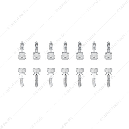 1/4"-20 Peterbilt Dash Screw - Knurled Screw Head With Plain Slotted Top (14-Pack)