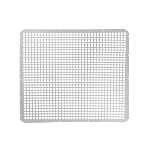 430 Stainless Grille Mesh For Peterbilt 379 With Extended Hood - Straight Oval Holes 430 Stainless Grille Mesh For Peterbilt 379 With Extended Hood - Straight Oval Holes
