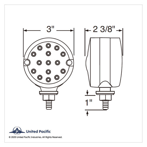 15 LED 3" Reflector Single Face Light - Amber LED/Amber Lens 15 LED 3" Reflector Single Face Light - Amber LED/Amber Lens