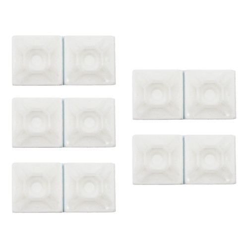 1" Natural Nylon Adhesive Wire Tie Mount 50 Lbs Ties (10-Pack) 1" Natural Nylon Adhesive Wire Tie Mount 50 Lbs Ties (10-Pack)