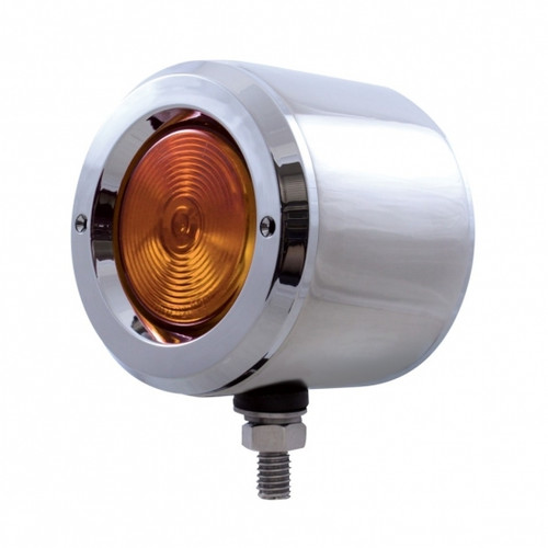 Stainless 2-1/2" Double Face With Lights & Bezels - Amber & Red Lens Stainless 2-1/2" Double Face With Lights & Bezels - Amber & Red Lens