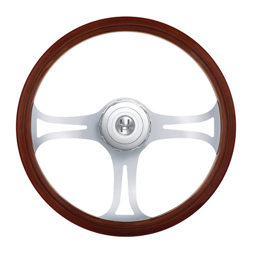 18" Chrome Blade Steering Wheel With Hub & Horn Button Kit For Peterbilt (1998-2005) & Kenworth (2001-2002) 18" Chrome Blade Steering Wheel With Hub & Horn Button Kit For Peterbilt (1998-2005) & Kenworth (2001-2002)