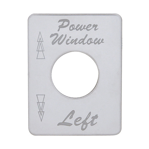 Stainless Steel Switch Name Plate For Peterbilt - Power Window (Left) Stainless Steel Switch Name Plate For Peterbilt - Power Window (Left)