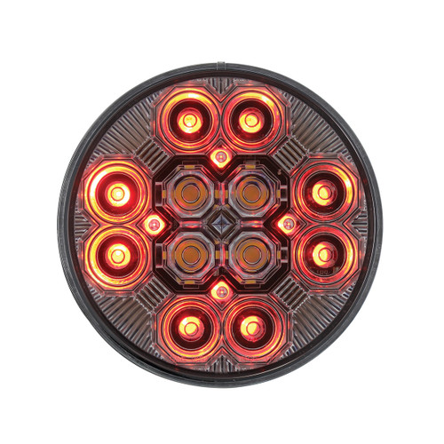 4" Round Combo Light With 12 LED Stop, Turn & Tail & 16 LED Back-Up - Red LED/Clear Lens 4" Round Combo Light With 12 LED Stop, Turn & Tail & 16 LED Back-Up - Red LED/Clear Lens