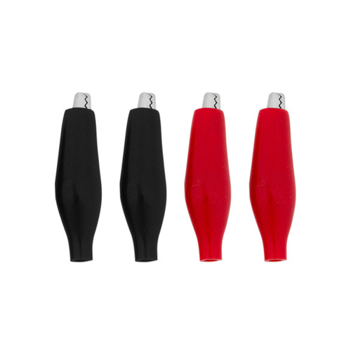 1" 10 Amp Alligator Test Clips w/ Vinyl Boots, 2Red/2Black 2 Sets. 1" 10 Amp Alligator Test Clips w/ Vinyl Boots, 2Red/2Black 2 Sets.