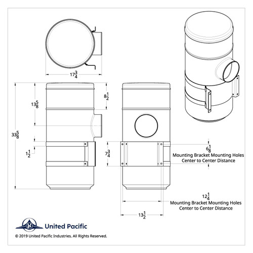 15" Stainless Air Cleaner Kit With Brackets For Peterbilt 15" Stainless Air Cleaner Kit With Brackets For Peterbilt