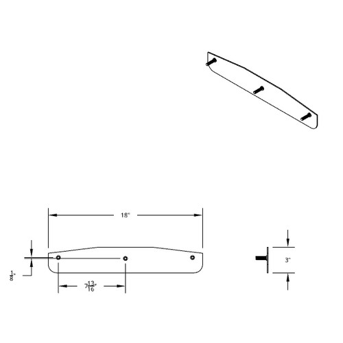 3" X 14" Chrome Standard Bottom Mud Flap Plate - Welded Stud 3" X 14" Chrome Standard Bottom Mud Flap Plate - Welded Stud