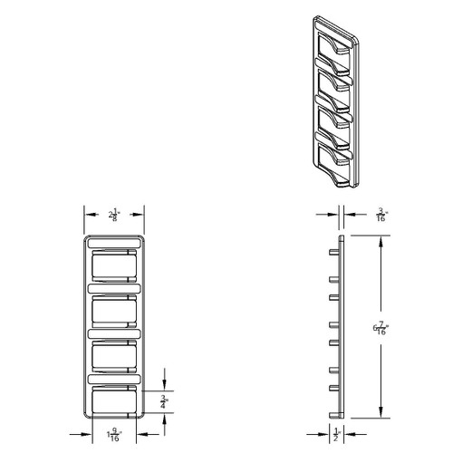 Chrome 4-Rocker Switch Cover For Peterbilt 579 (2012-2019) & 567 (2014-2019)- 4 Switches Chrome 4-Rocker Switch Cover For Peterbilt 579 (2012-2019) & 567 (2014-2019)- 4 Switches