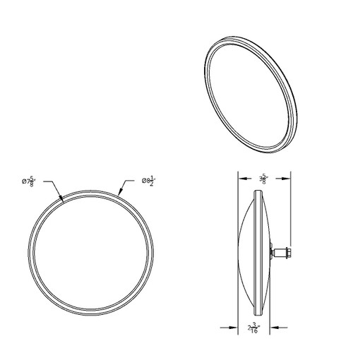 8-1/2" 430 Stainless Steel 150R Convex Mirror 8-1/2" 430 Stainless Steel 150R Convex Mirror