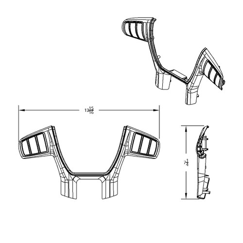Plastic Trim For United Pacific YourGrip Peterbilt 579/Kenworth T680 Steering Wheel - Chrome
