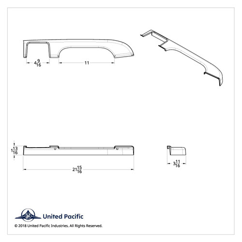 Chrome Plastic Door Armrest Covers For Freightliner Columbia (2001-2012) - Passenger Chrome Plastic Door Armrest Covers For Freightliner Columbia (2001-2012) - Passenger
