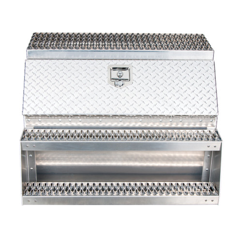 36"L X 25"W X 28"H Aluminum Step Saddle Box 36"L X 25"W X 28"H Aluminum Step Saddle Box