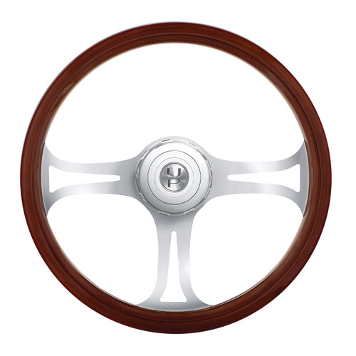 18" Blade Style Wood Steering Wheel With Hub & Horn Button Kit For Peterbilt (2006+) & Kenworth (2003+) 18" Blade Style Wood Steering Wheel With Hub & Horn Button Kit For Peterbilt (2006+) & Kenworth (2003+)