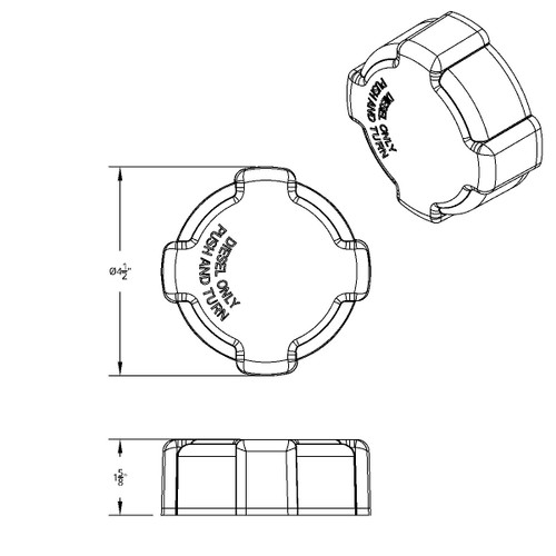 Chrome Plastic Fuel Cap Cover For Freightliner - Non-Locking Chrome Plastic Fuel Cap Cover For Freightliner - Non-Locking