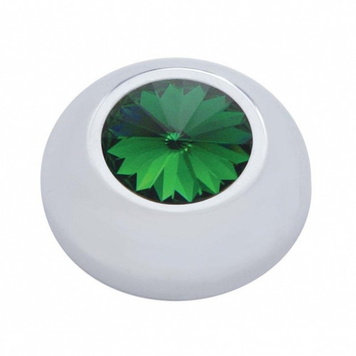 Compartment Knob Cover For 2006+ Peterbilt - Green Crystal (Card of 2) Compartment Knob Cover For 2006+ Peterbilt - Green Crystal (Card of 2)