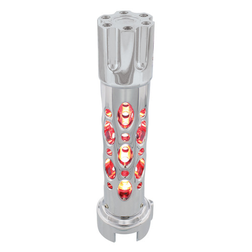 Austin Style Gun Cylinder Gearshift Knob With LED 13/15/18 Speed Adapter - Chrome/Red LED Austin Style Gun Cylinder Gearshift Knob With LED 13/15/18 Speed Adapter - Chrome/Red LED