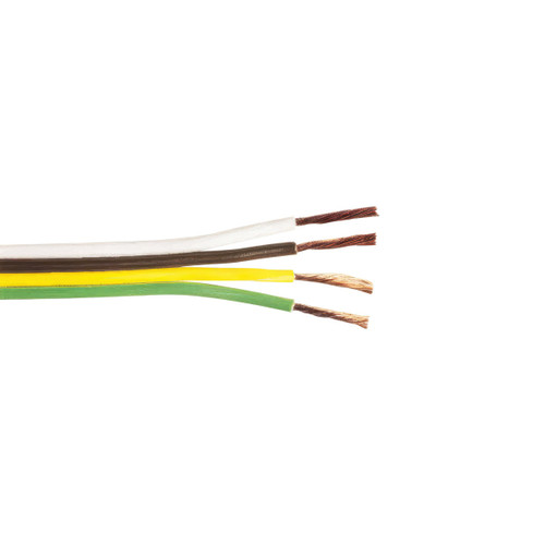 Trailer Wire Bonded - Rated 80°C 16 AWG 4-Way, Wht/Brn/Ylw/Grn 25 Ft. Trailer Wire Bonded - Rated 80°C 16 AWG 4-Way, Wht/Brn/Ylw/Grn 25 Ft.