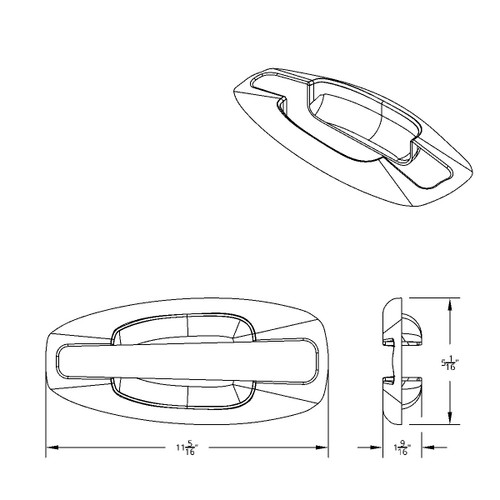 Chrome Exterior Door Handle Cover For Kenworth T680/T880 (2013-2024) & W990 (2019-2024) - Passenger Chrome Exterior Door Handle Cover For Kenworth T680/T880 (2013-2024) & W990 (2019-2024) - Passenger