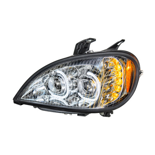 High Power LED Chrome Projection Headlight For 2001-2020 Freightliner Columbia - Driver High Power LED Chrome Projection Headlight For 2001-2020 Freightliner Columbia - Driver