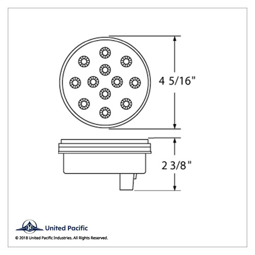 12 LED 4" Round Reflector Light (Stop, Turn & Tail) - Red LED/Clear Lens