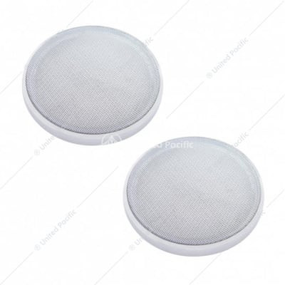 Chrome Round Speaker Covers 6.5" Peterbilt Dash Speakers (Pair)