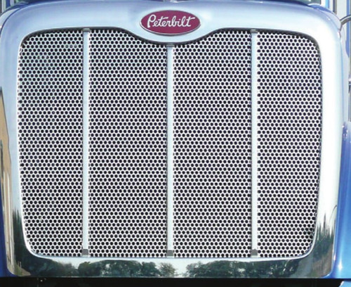Peterbilt 386 Chrome Punched Grille - Small 1/4" Circle Pattern