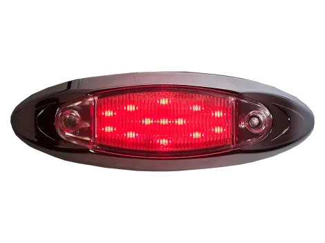 6" Oval Red/Clear Clearance Marker Light - DOT Compliant
