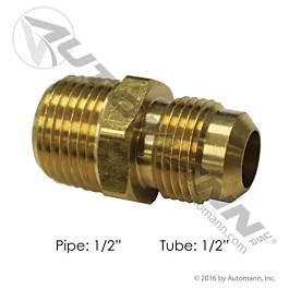 Male Connector 1/2" SAE x 1/2" Pipe Thread - Semi Truck Parts