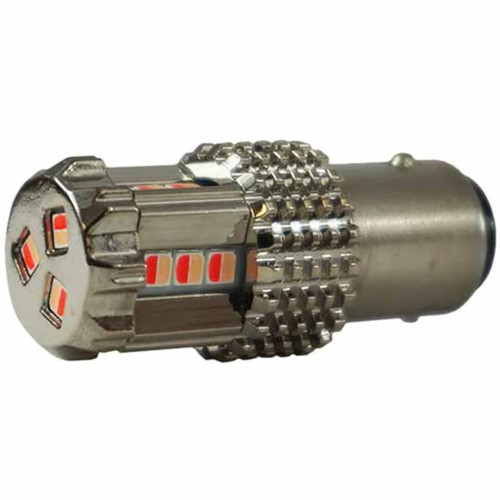 Red/Dark Green 1157 LED Bulb 15 Diode Aluminum Chrome Watermelon