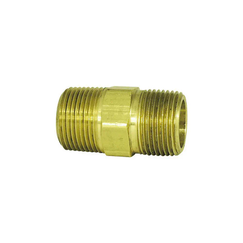 1/2 Inch Brass Hex Nipple - Heavy Duty Truck Air Line Fitting