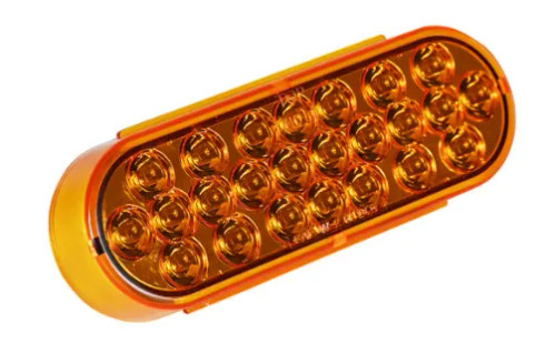 6" Oval LED Amber Strobe Warning Light - Semi Truck Emergency