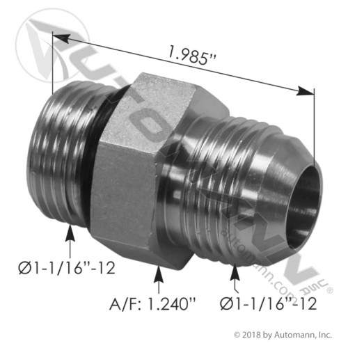 Steel JIC Male to O-Ring Boss Male Hydraulic Adapter Fitting
