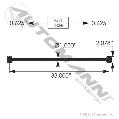 Chrome Torque Rod Cabin for Kenworth 567, 579, T680 - Heavy Duty