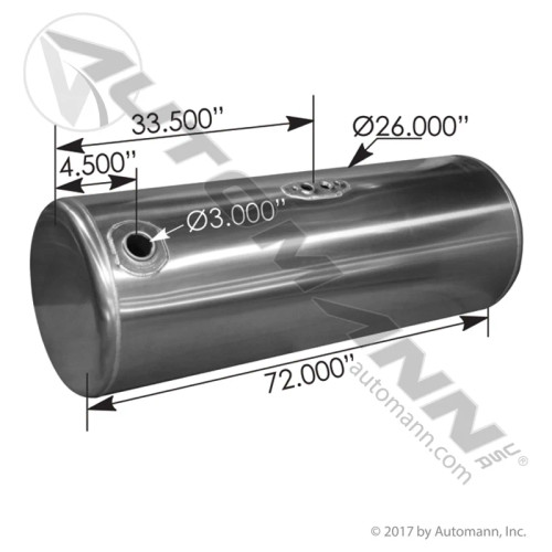 Peterbilt Round Chrome Fuel Tank - Heavy Duty Replacement