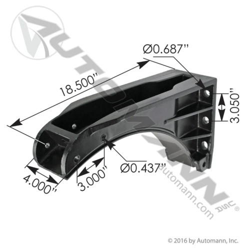 26 Inch Fuel Tank Bracket for Peterbilt - Heavy Duty Chrome