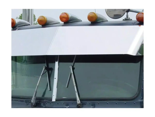 13" Blind Mount Drop Visor - Chrome Semi Truck Sun Shield