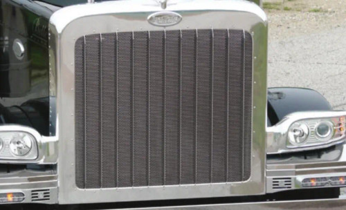 Peterbilt 388/389 Punched Grille Insert - Small 1/4" Circles Chrome
