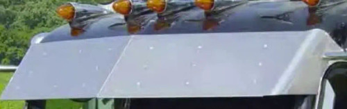 14.5" Standard Mound Drop Visor - Chrome Semi Truck Sun Shield