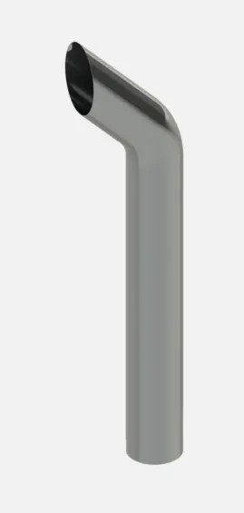 60 Inch Bullhorn Top Stack 6 Inch OD Plain End Chrome Exhaust