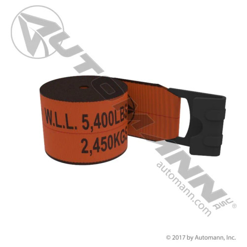 Heavy-Duty Flat Hook Winch Strap 4" x 30' - Professional Grade