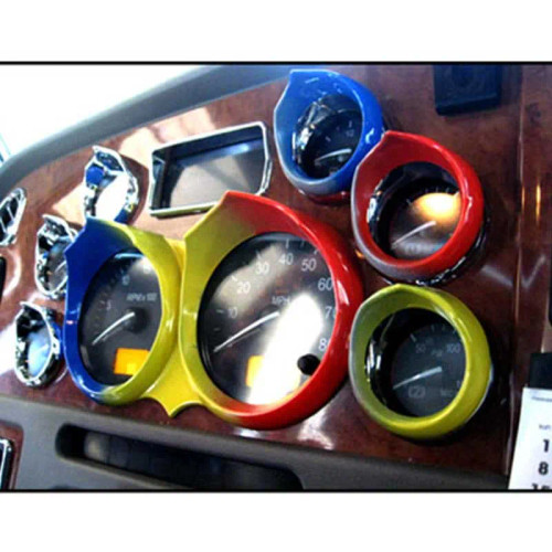 Peterbilt Paintable Wicked Dash Gauge Cover Kit - Custom Interior