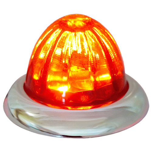 1.5" LED Marker Light Watermelon Red Chrome Bezel Dual Function