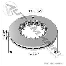 Heavy Duty Air Disc Brake Rotor 16.926" - Premium Semi Truck