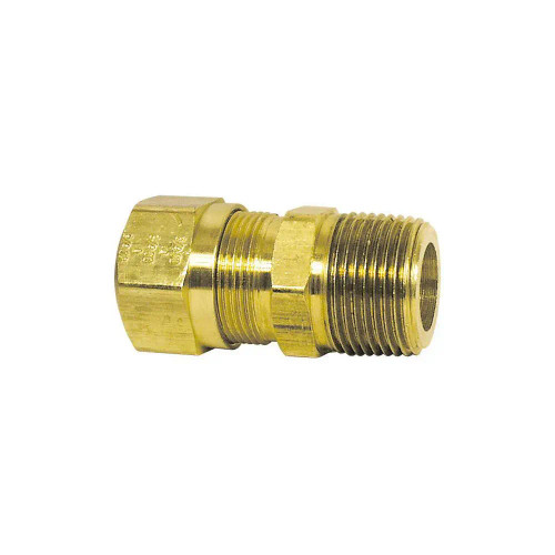 1/2" x 1/4" Brass Air Brake Compression Fitting - Male Straight